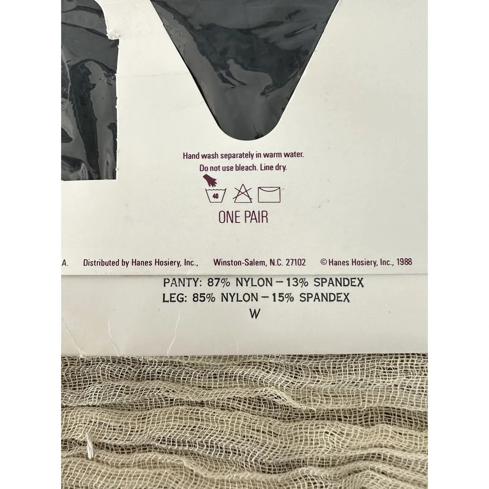 Vintage Hanes Silk‎ Reflections Pantyhose Black W/backseam Size EF Style 747 Jet